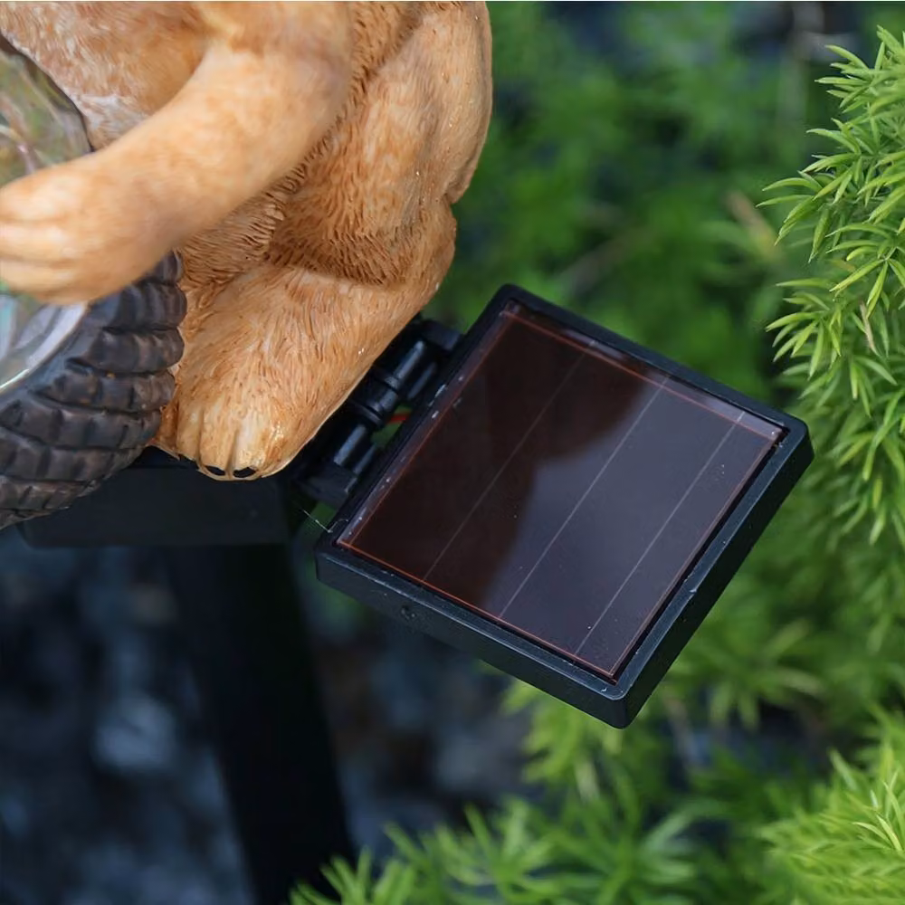 Quipulse Solar Colourful Crystal Squirrel LED Ground Plug Light in Brown – 2