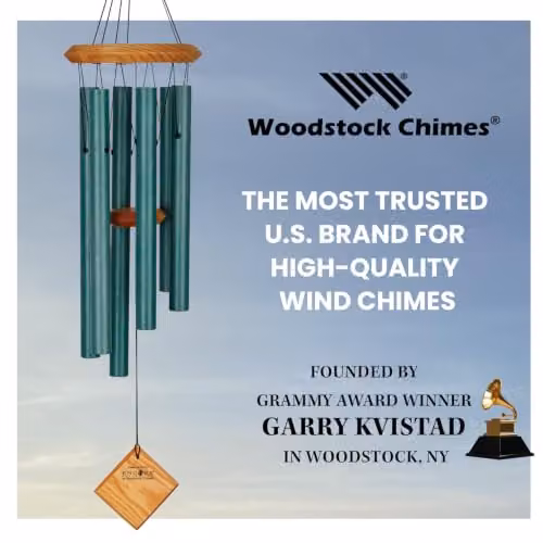 Woodstock Chimes Chimes of Pluto Windchime in Green Verdigris Finish – 7