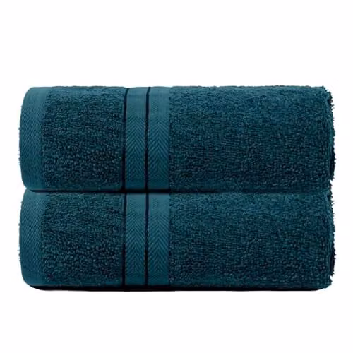 Brentfords 2 Pack of Ultra Soft 100% Cotton Hand Towels in Petrol Green