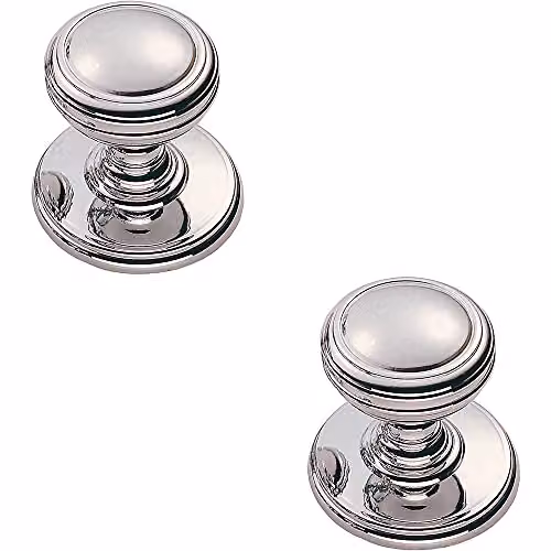 Loops 2 Pack Ringed Tiered Cupboard Door Knobs in Polished Chrome