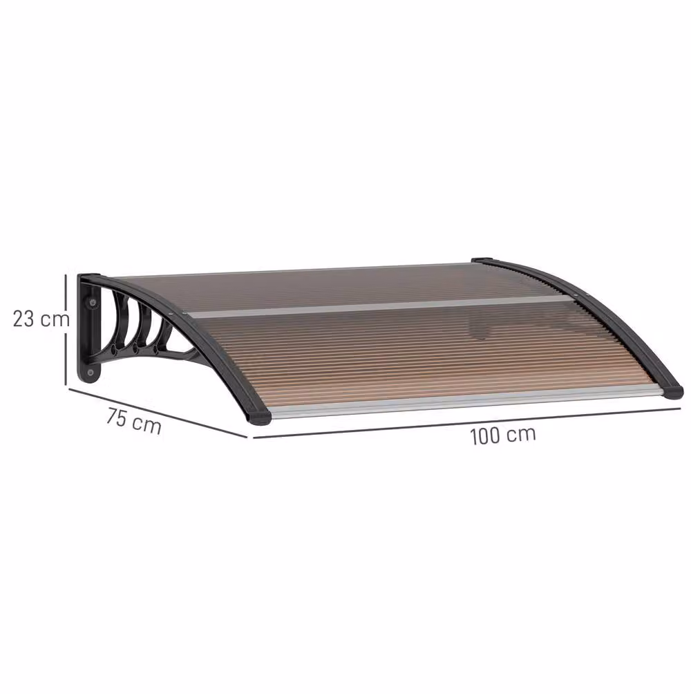 STILVORA Door Canopy with UV Cover in Brown – 3