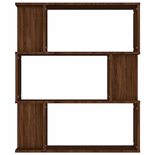 vidaXL Oak Contemporary S-Shape Bookcase and Room Divider, Brown, W/D/H: 80 x 24 x 96 cm – 5