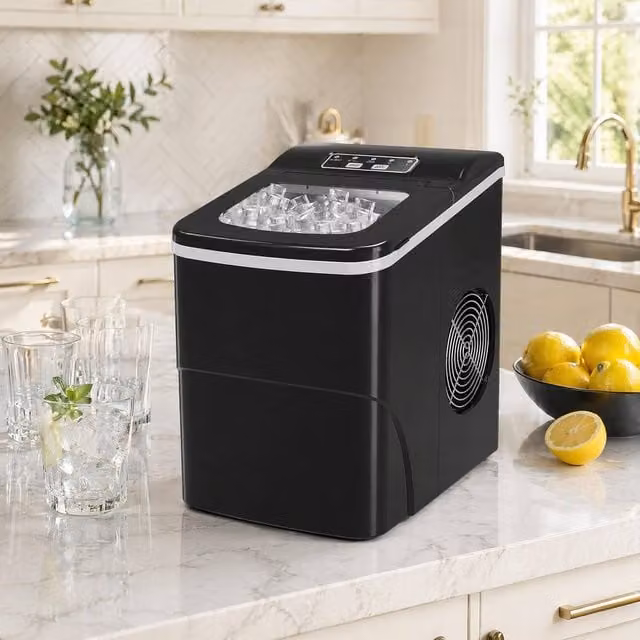 STILVORA Countertop Ice Maker with Digital Display and Self-Cleaning Function, Black, 12 kg – 1