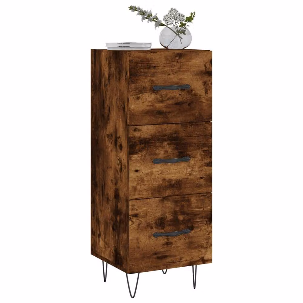 Berkfield Home Smoked Oak Sideboard in Brown, W/D/H: 34.5 x 34.5 x 90 cm – 3
