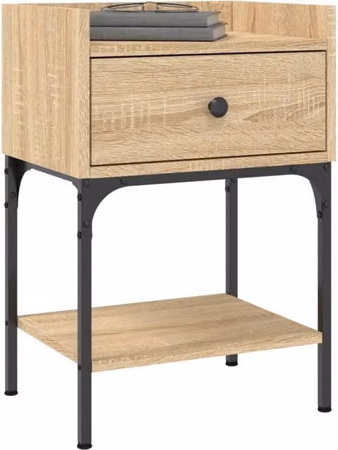 Berkfield Home Elegant Bedside Table in Sonoma Oak, Light Tan, W/D/H: 40.5 x 31 x 60 cm – 1