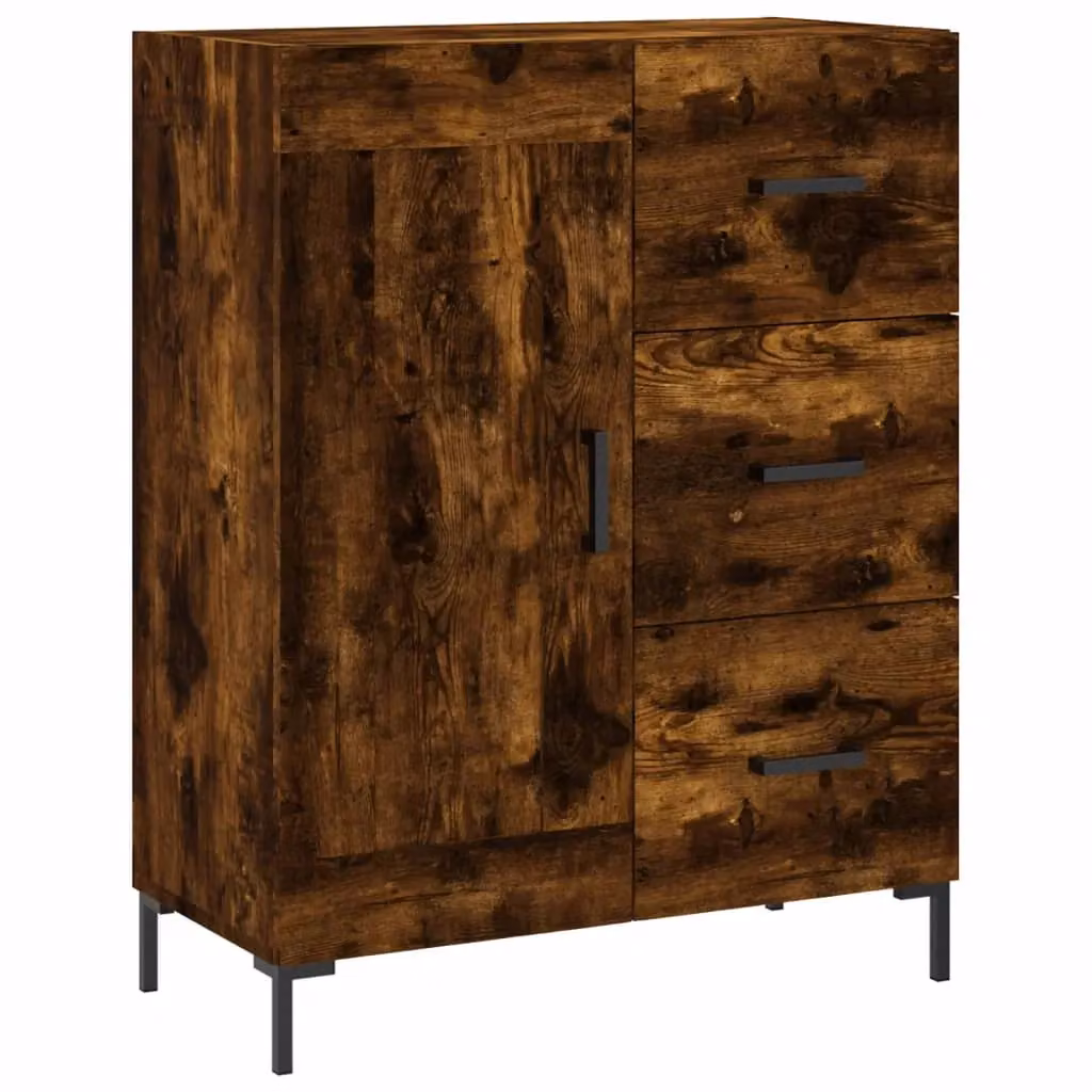 Berkfield Home Classic Sideboard in Smoked Oak, Brown, W: 69.5 cm, D: 34 cm, H: 90 cm – 2