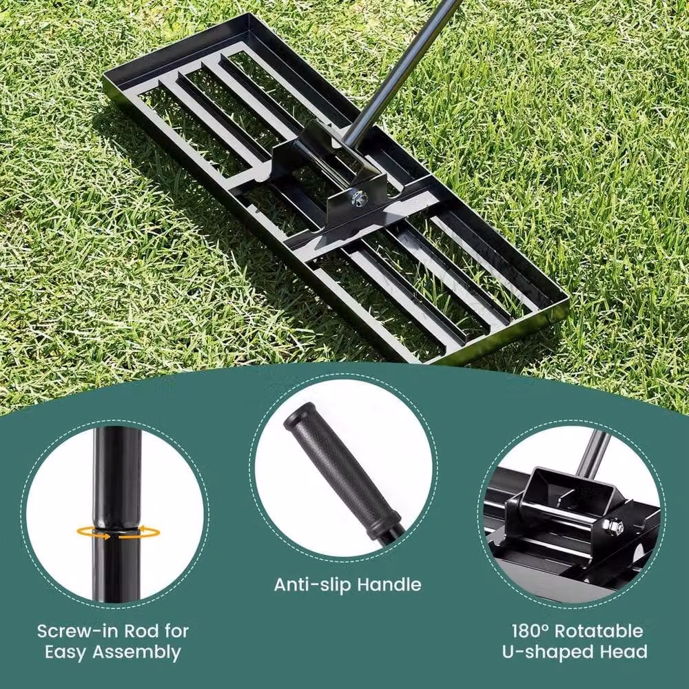 Kelvenix Heavy Duty Lawn Leveling Rake in Black – 5