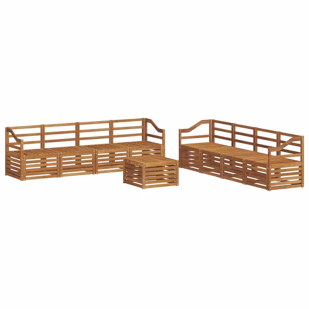 Berkfield Home 9 Piece Sofa Set in Brown Natural Solid Acacia Wood – 2