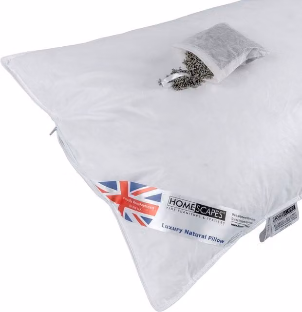 Homescapes White Goose Feather and Down Lavender Pillow with Dried Lavender Insert