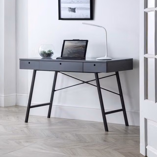 Julian Bowen Trianon Grey Scandinavian Writing Desk W/D/H: 117.0 x 56.0 x 75.0 cm – 1