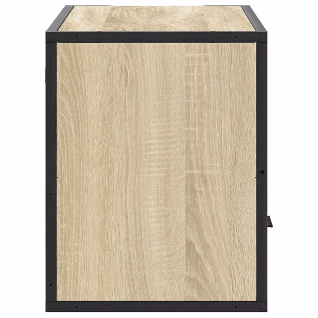 Berkfield Home Industrial TV Cabinet in Sonoma Oak and Brown, W/D/H: 80 x 31 x 39.5 cm – 4