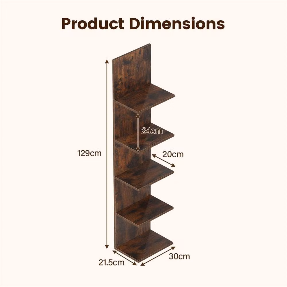 FORGEVIO Industrial Brown Wood and Metal Wall-Mounted Organizer with Back Panel – 2