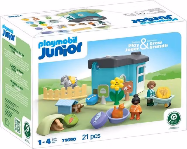 Playmobil Junior Animal Home with Treat Dispenser in Green and Blue