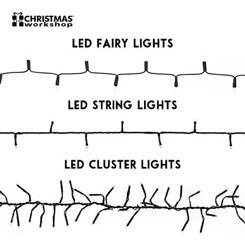 The Christmas Workshop 960 Bright White LED Chaser Cluster Christmas Lights, 13.9 Metres, Indoor and Outdoor Fairy Lights with 8 Light Modes – 3