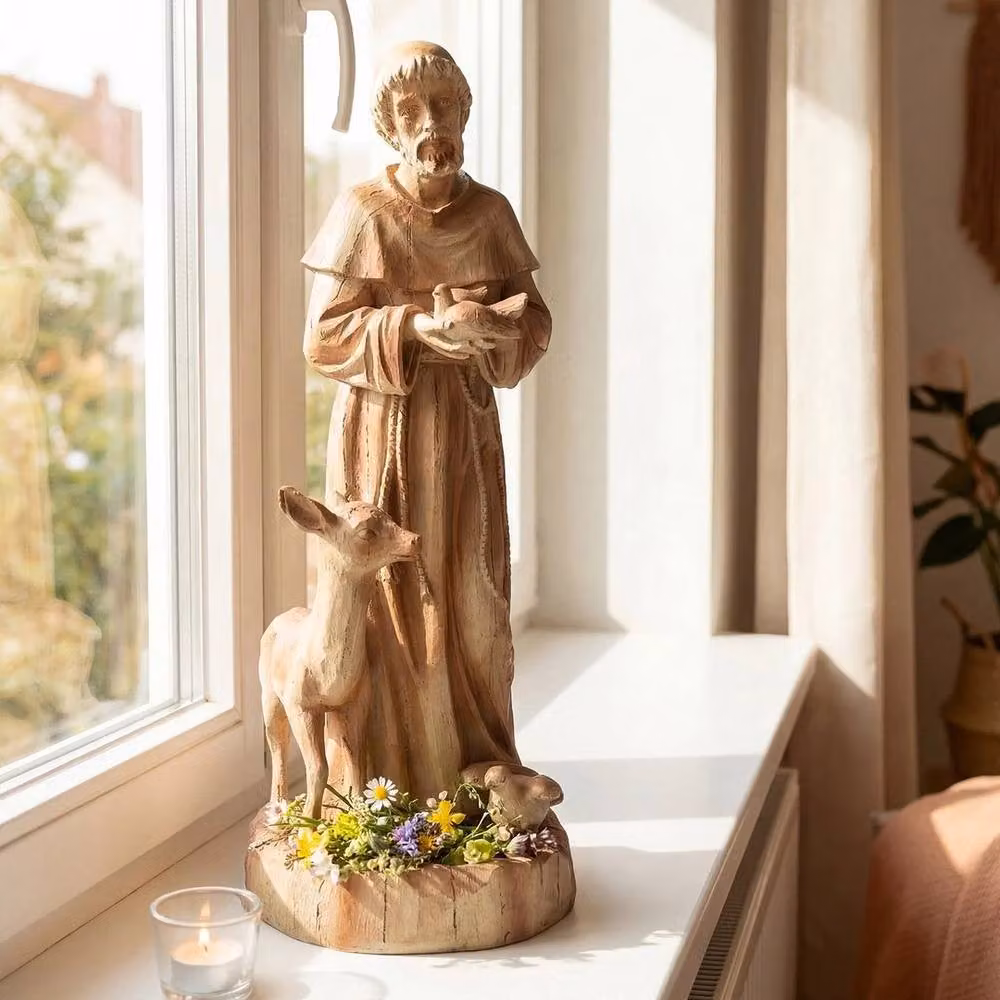 SPETLEK Patron of Animals Religious Brown Garden Decoration – 3