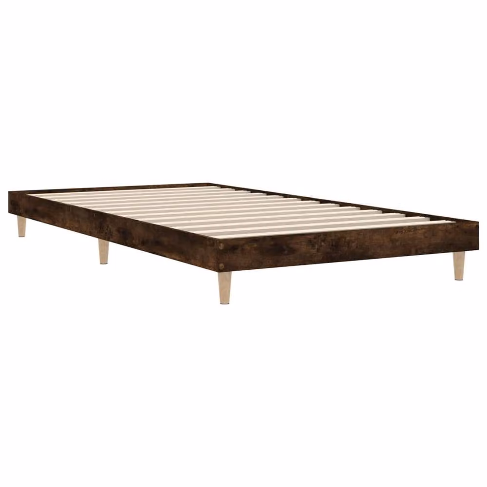 Berkfield Home Smoked Oak Bed Frame in Brown, W/D/H: 90 x 200 cm – 3