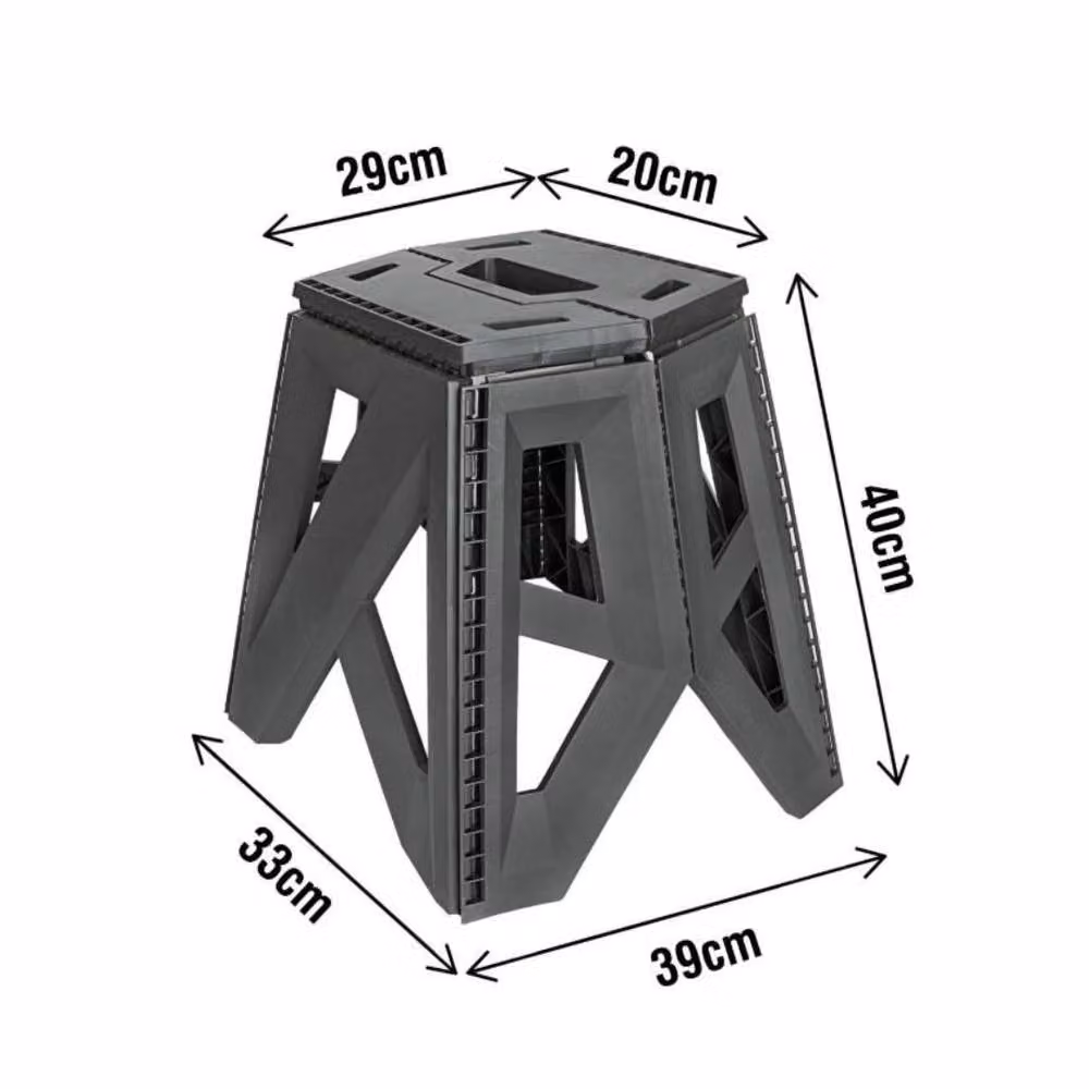 MANTRARAJ Multi-Purpose Folding Step Stool with Handle and Rubber Feet, Grey, W/D/H: 29 x 22 x 39 cm – 2