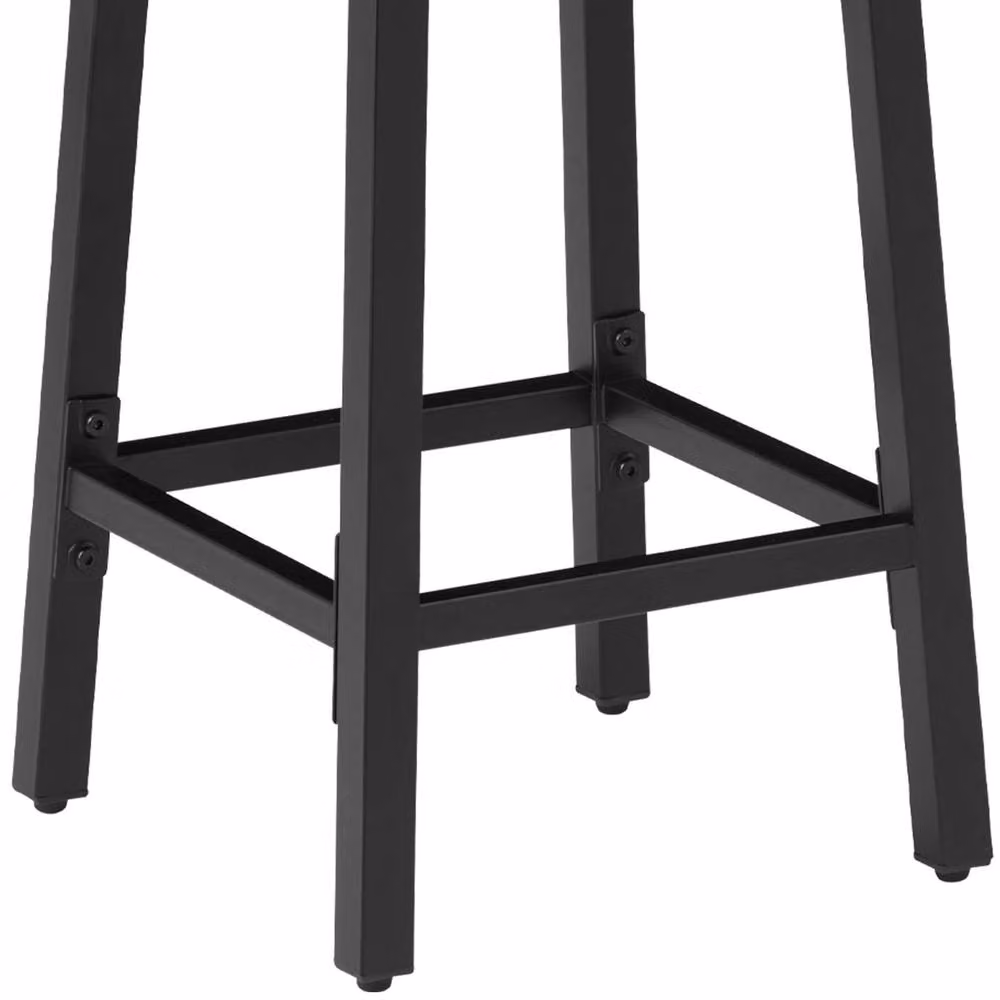 tectake Corby Industrial Set of 4 Bar Stools in Light Oak and Black – 3