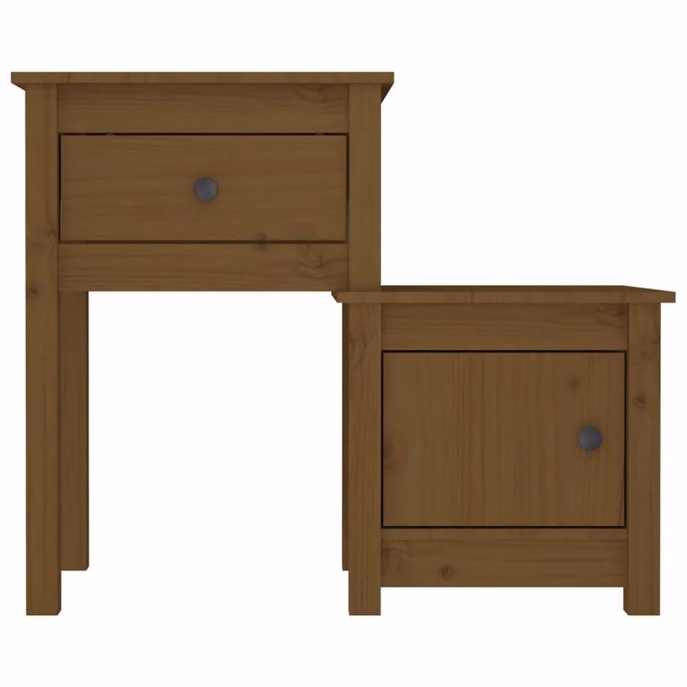Berkfield Home Beautiful Bedside Cabinet in Honey Brown Solid Pine Wood W/D/H: 79.5 x 38 x 65.5 cm – 3