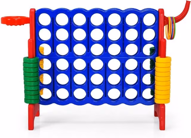 Costway Jumbo 4-to-Score Giant Game Set in Red and Multicolour