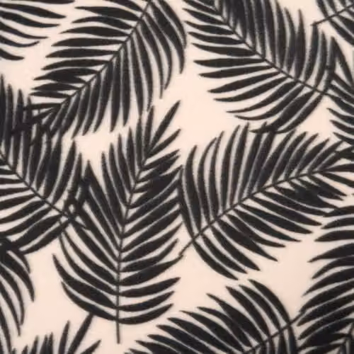 OHS Floral Fleece Throw Blanket with Palm Leaf Print in Beige and Black, W/D/H: 120 x 150 cm – 6