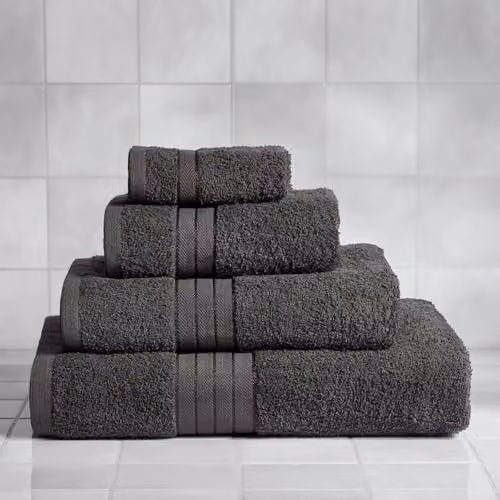 OHS Luxury Anthracite Grey Cotton Terry Bath Sheet, W/D/H: 150 x 90 x 0.9 cm – 5