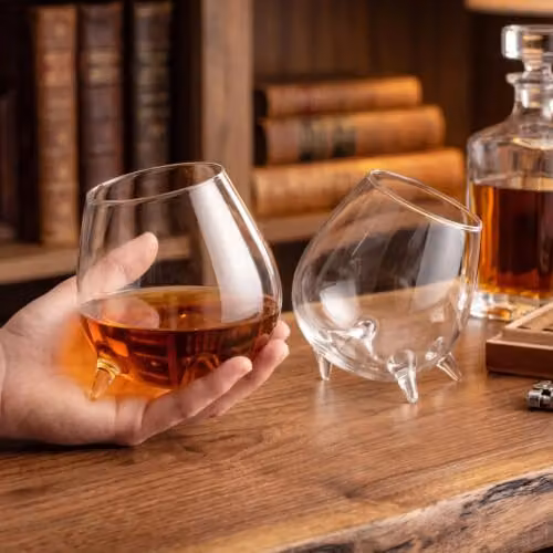 Final Touch Set of 2 Relax Cognac Glasses, 600ml, Transparent – 2