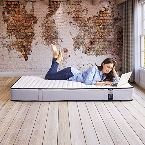 Jay-Be Benchmark S7 Tri-brid Pocket Spring Mattress, White, W/D/H: 135 x 190 x 21 cm – 2
