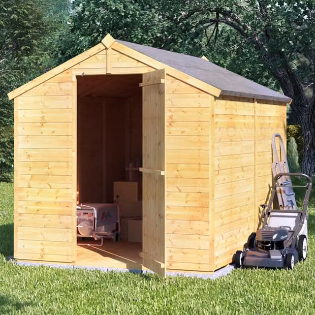 BillyOh Storer Tongue and Groove Apex Wooden Shed in Brown