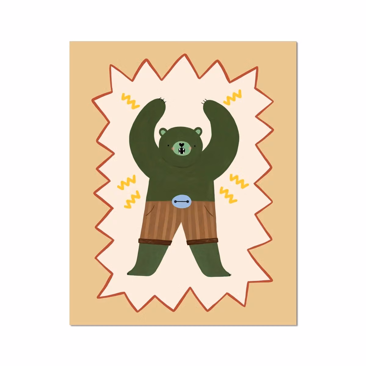 Kid of the Village Mighty Cub Superhero Fine Art Paper Poster, Multicolour, W: 50 cm, H: 70 cm – 2