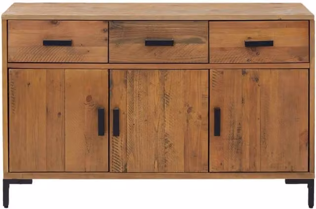 Berkfield Home Brown Solid Pinewood Industrial Sideboard W/D/H: 110 x 35 x 70 cm – 1