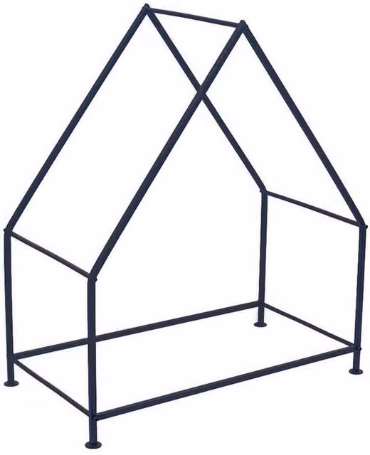 Lemon Pavilion Iron Log Holder, Black, W: 56 cm, D: 31.5 cm, H: 65 cm