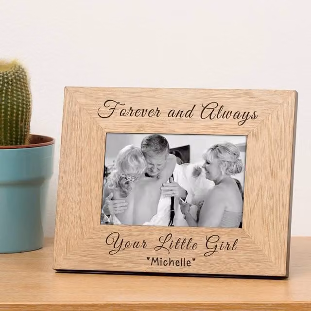 Uniqueful Personalised Forever & Always Wood Picture Frame, Beige, 7x5 inch, Anniversary Edition