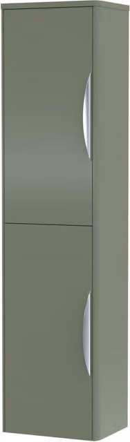 Balterley Wall Hung Tall Bathroom Storage Unit, Satin Green, H 139.9 cm x W 35.6 cm x D 25.3 cm