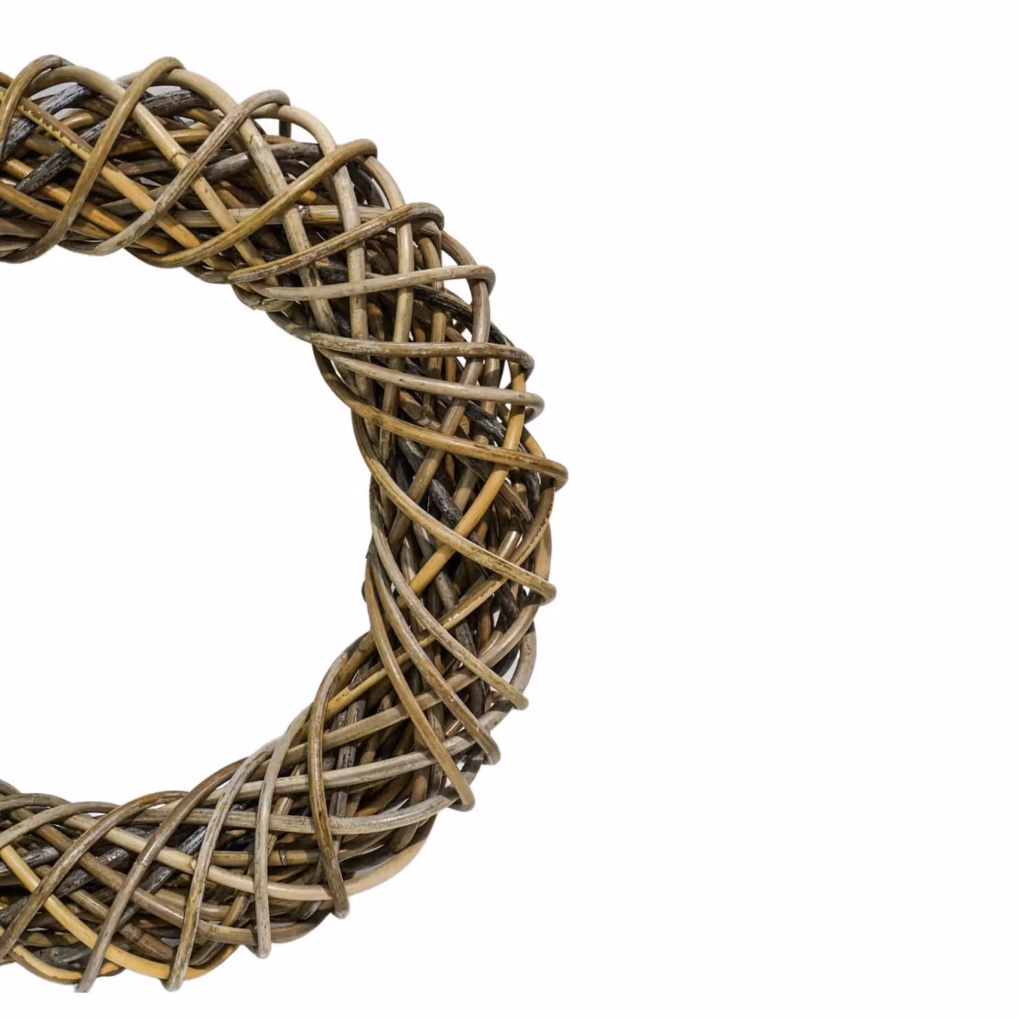 Ivyline Natural Kubu Rattan Hanging Wreath, Diameter: 40 cm – 2