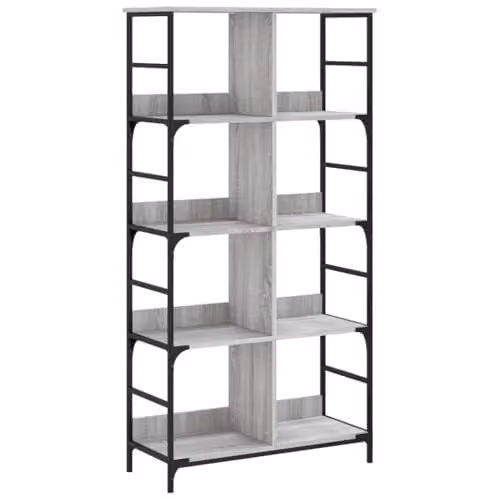 vidaXL Industrial Bookshelf in Grey Sonoma, W/D/H: 78.5 x 33 x 153 cm