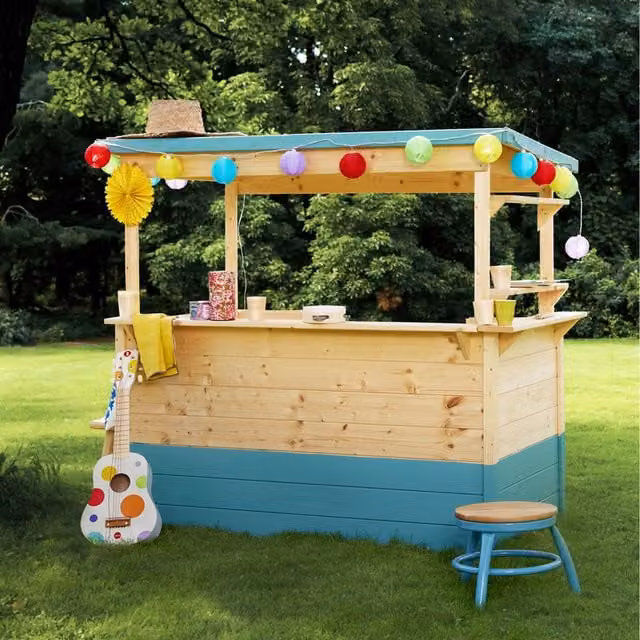 Soulet Playa Childrens Market Stall Playhouse in Beige and Multicolour