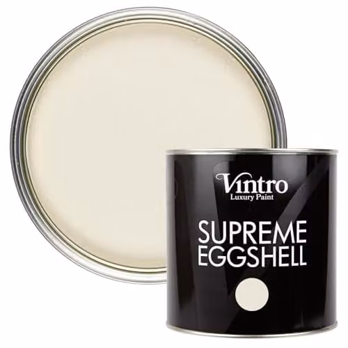Vintro Water Based Satin Gloss Eggshell Paint for Walls, Wood and Trim, Beige, 2.5 l