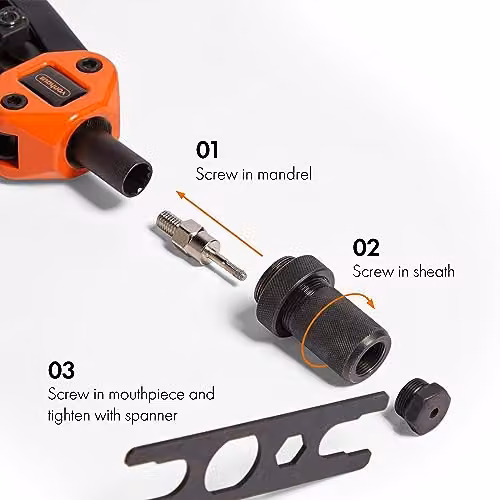 VonHaus Black Rivet Nut Gun Set with 150 Assorted Rivnuts and 7 Metric Mandrels (M3 to M12) and Carrying Case – 2