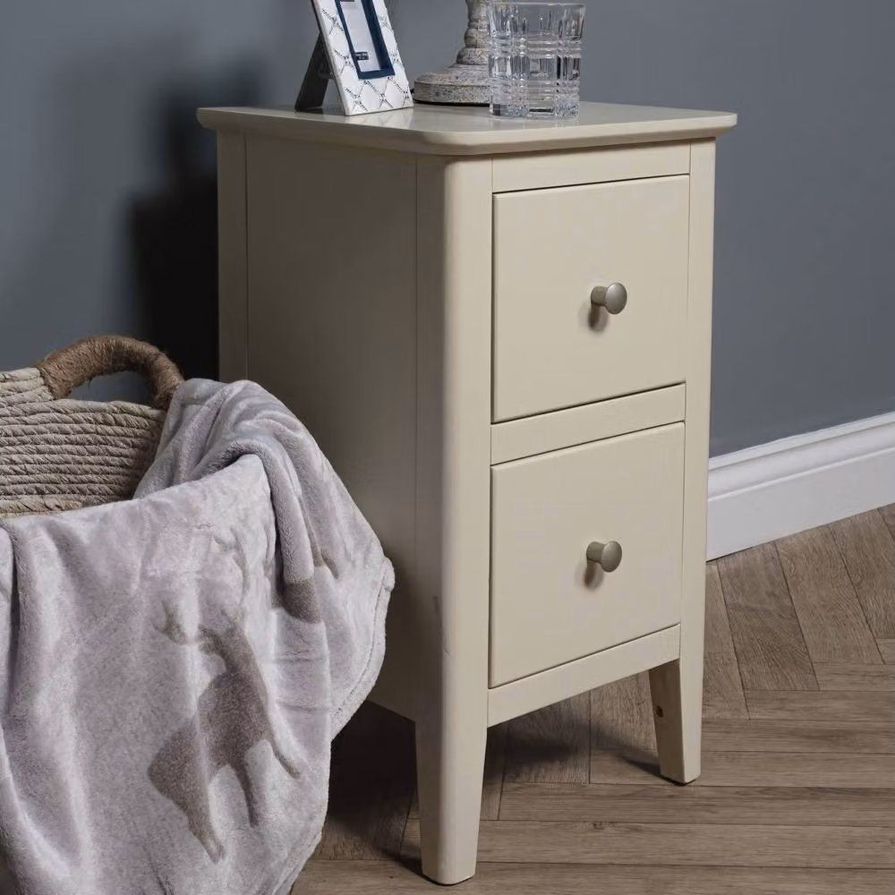 Elm Home And Garden Classic 2 Drawer Bedside Cabinet in Cream – 2