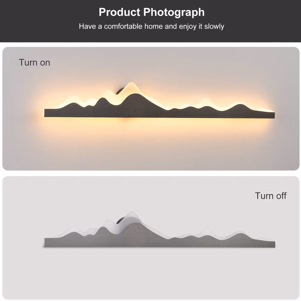 NIVOR Modern LED Dimmable Wall Sconce with Remote Control, Black Stainless Steel, W: 120 cm – 3