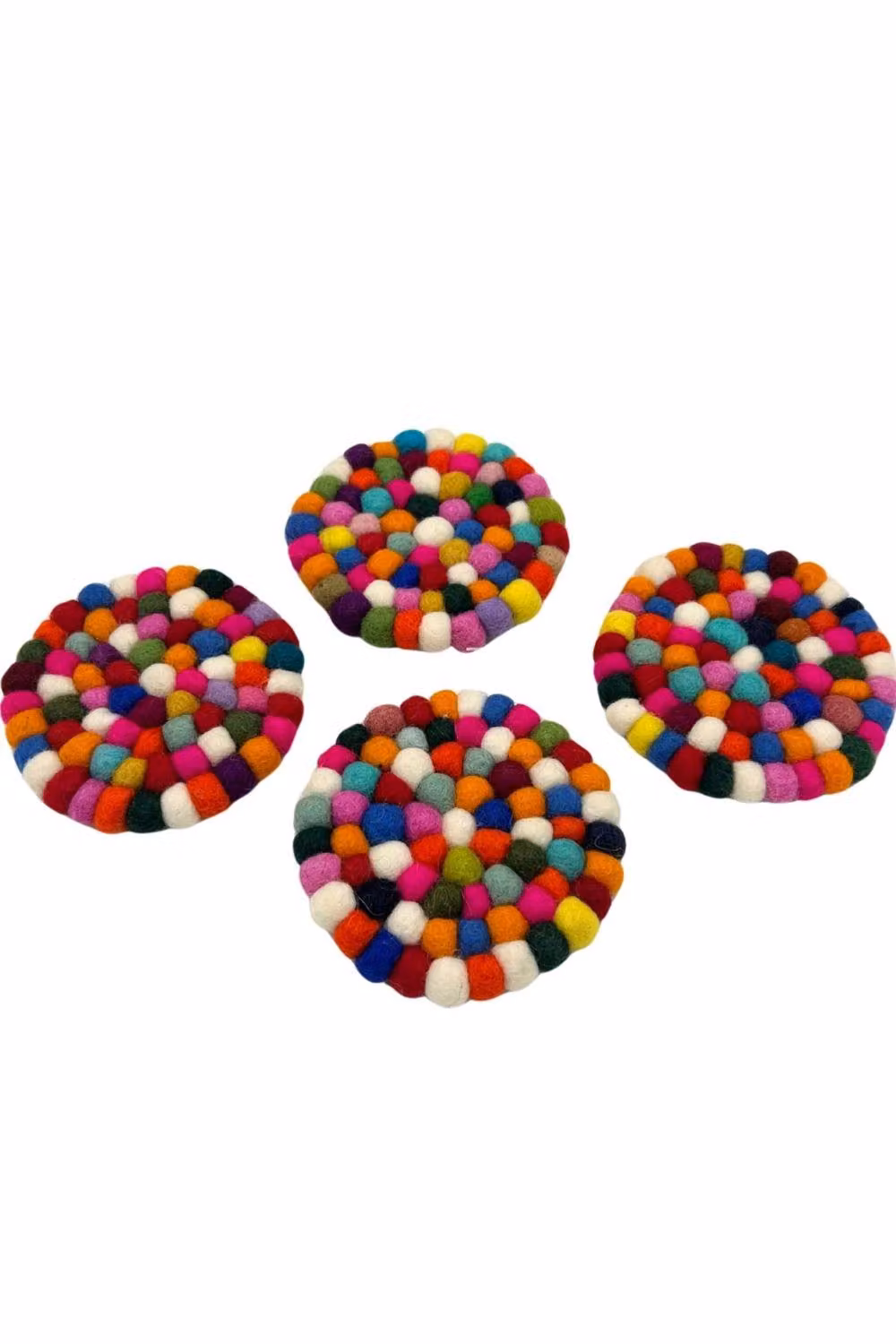 KDMD Multicolour Felt Ball Coaster Set of 4 – 2
