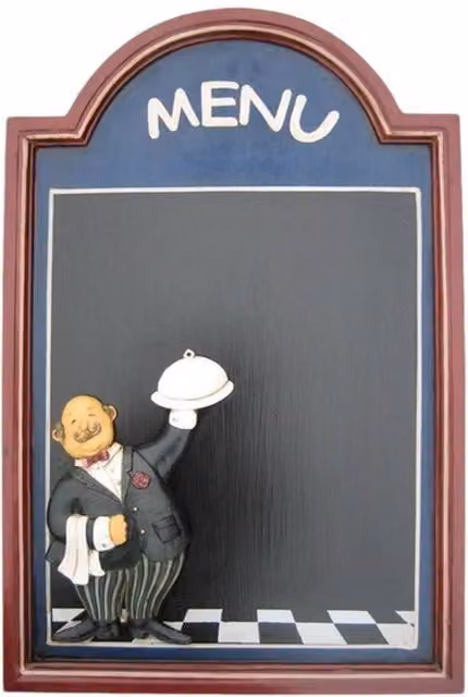 Minster Waiter Menu Blackboard, Black, H 60 cm x W 40 cm x D 3 cm