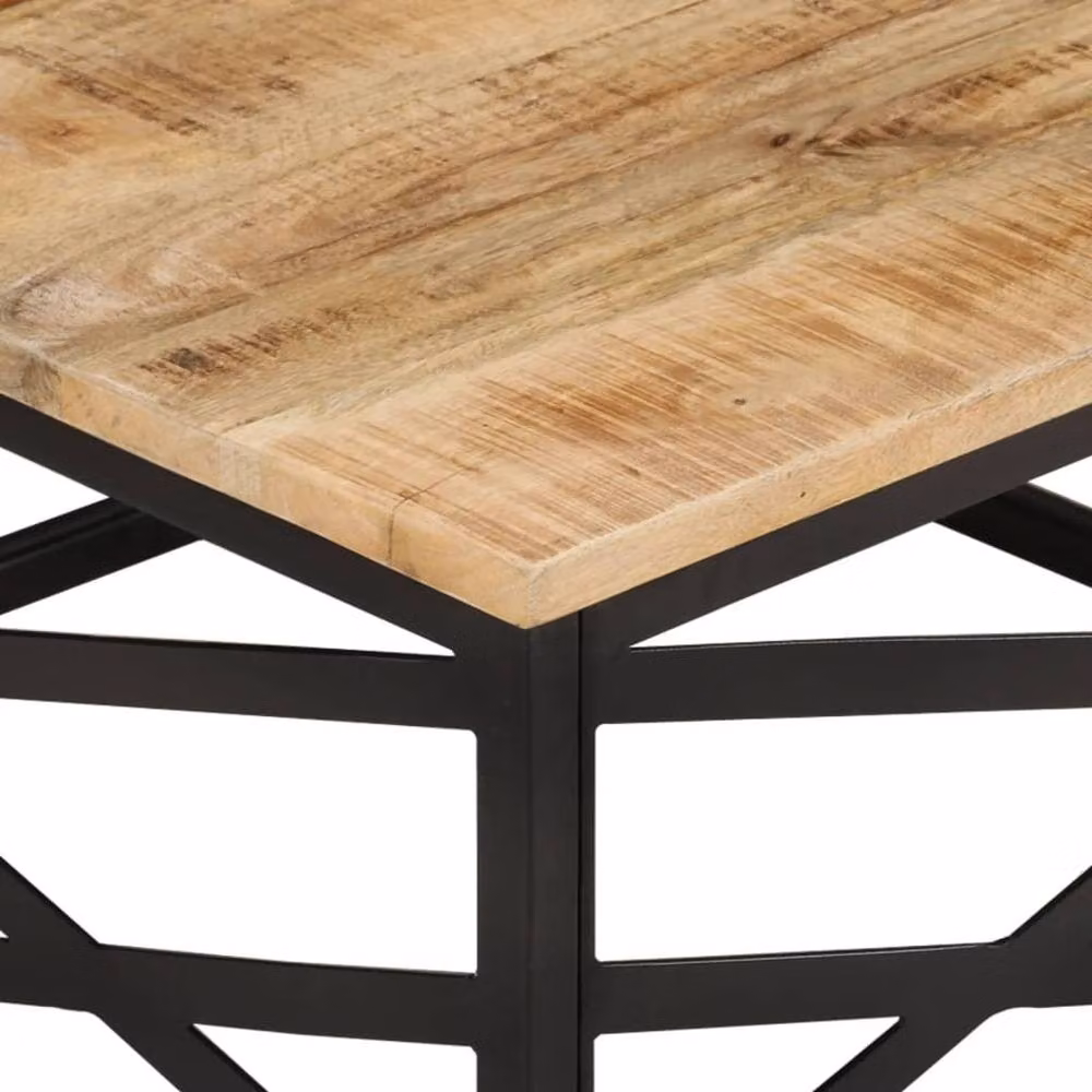 Berkfield Home Brown Solid Mango Wood Square Coffee Table, W/D/H: 68 x 68 x 35 cm – 3