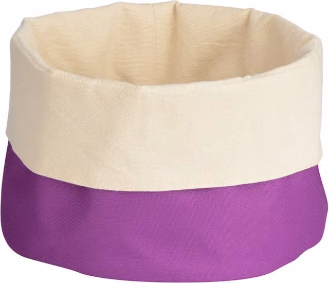 Orsina Foldable Fabric Round Bread Basket in Purple and Cream – 1
