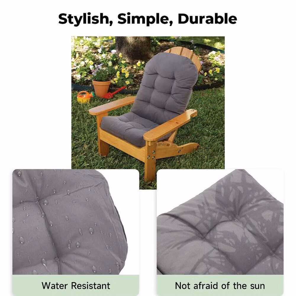 FLAVORA Waterproof Outdoor Garden Chair Lounger Cushion, Dark Grey, W: 110 cm, D: 48 cm, H: 8 cm – 3