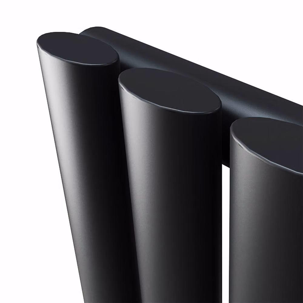 Banyetti Orva Black Vertical Single Oval Column Radiator, H 180 cm x W 59 cm – 5