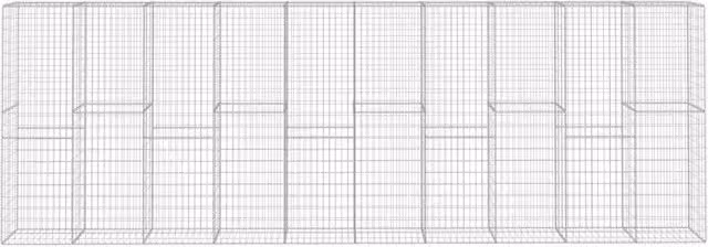 Berkfield Home Durable Galvanised Steel Gabion Wall with Cover in Silver, W: 600 cm, D: 50 cm, H: 200 cm