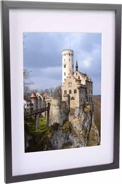 Nicola Spring Modern Black Single Rectangular Photo Frame with White A4 Mount, A3 Size (W: 29.7 cm, H: 42.0 cm)