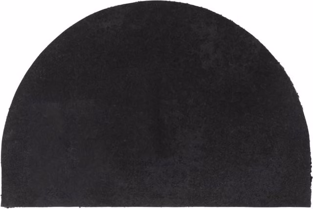 Berkfield Home Black Semicircular Tufted Coir Door Mat, W: 60 cm, D: 40 cm – 1